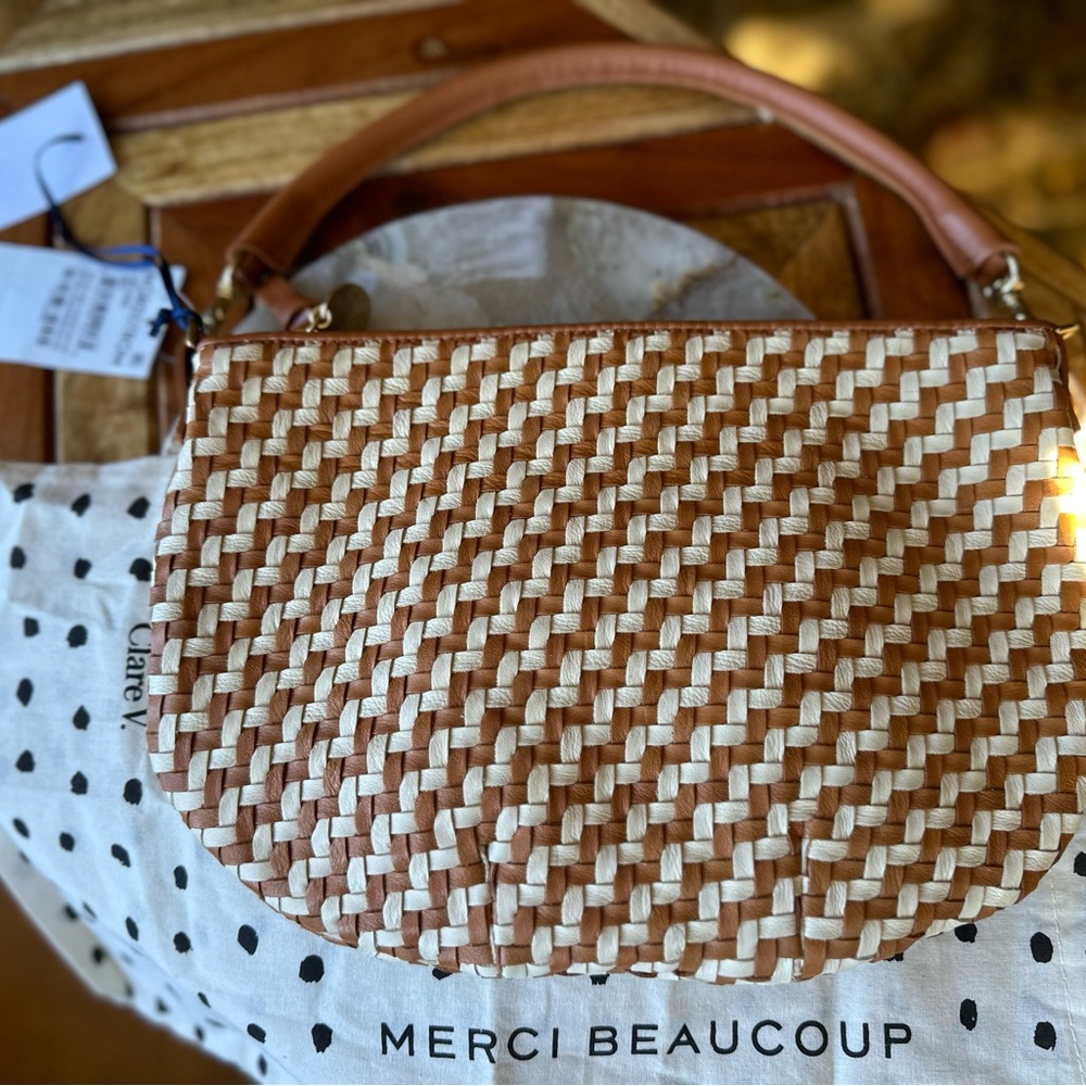Petit Moyen Natural & Cream Woven Zig-Zag NWT $365 - Picture 2 of 12